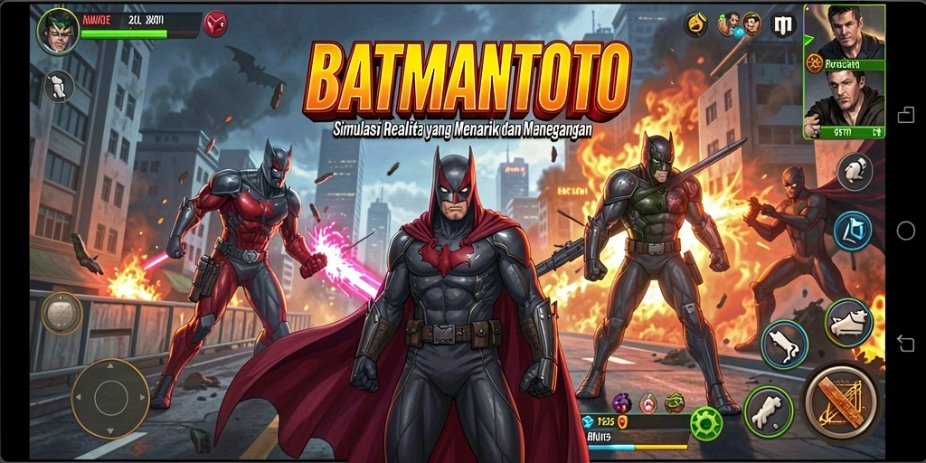 Tangkapan layar utama menunjukkan gameplay yang menarik dan mendetail dari BATMANTOTO.