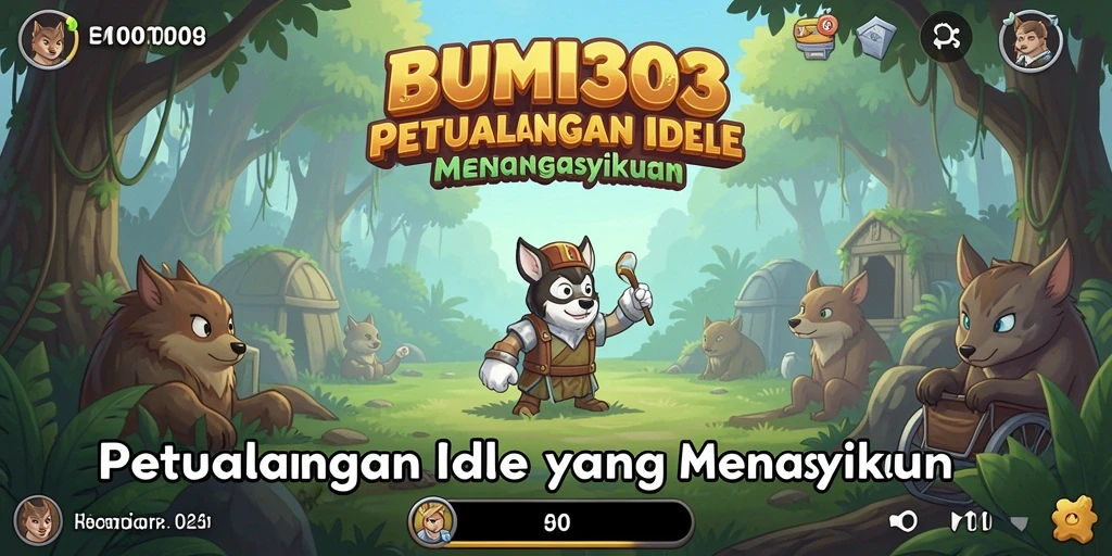 Screenshot gameplay BUMI303 dengan dunia Idle yang luas.
