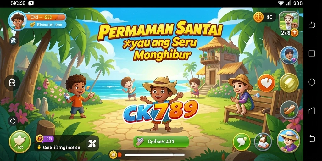 Tampilan gameplay CK789 yang ceria dan menyenangkan.