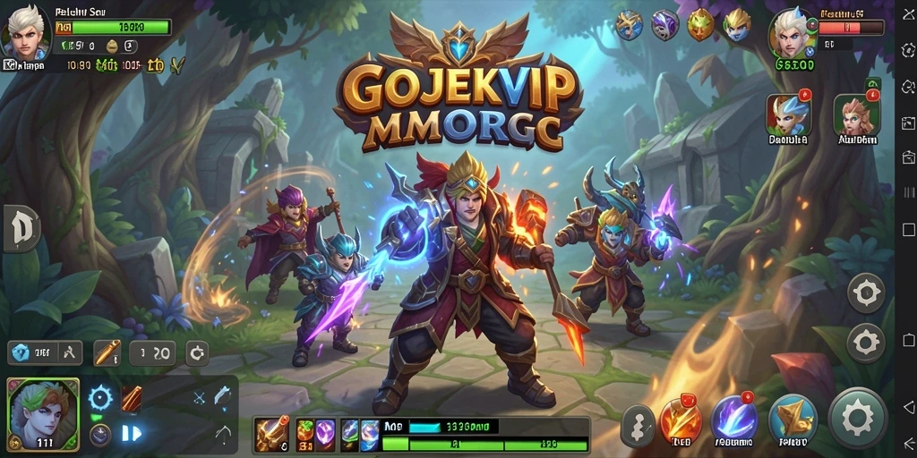 Screenshot GOJEKVIP yang menampilkan gameplay petualangan MMORPG yang seru.
