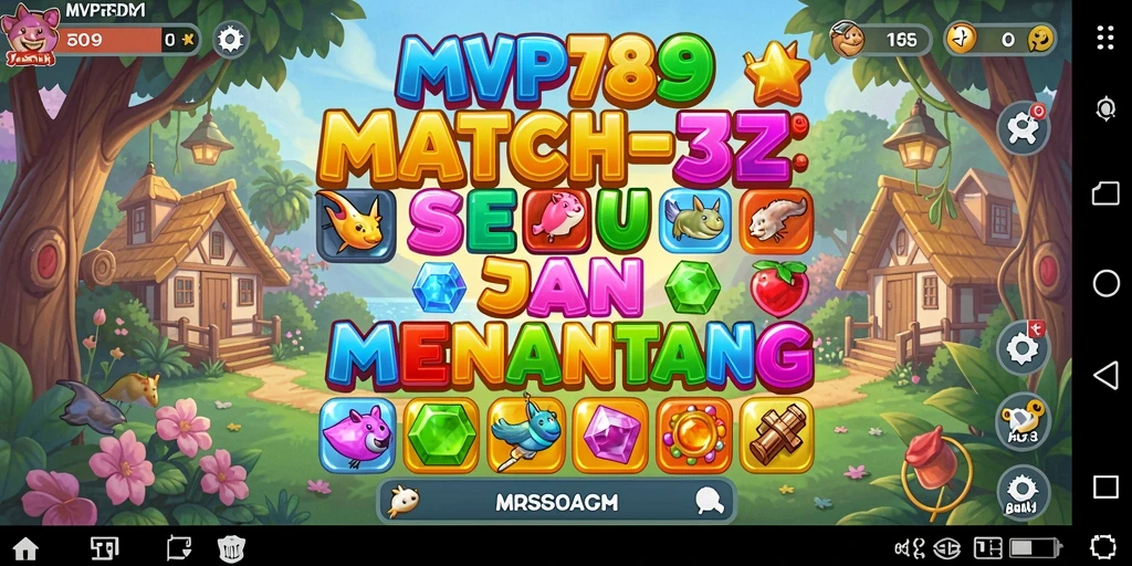 Screenshot dari gameplay seru Match-3 di MVP789.