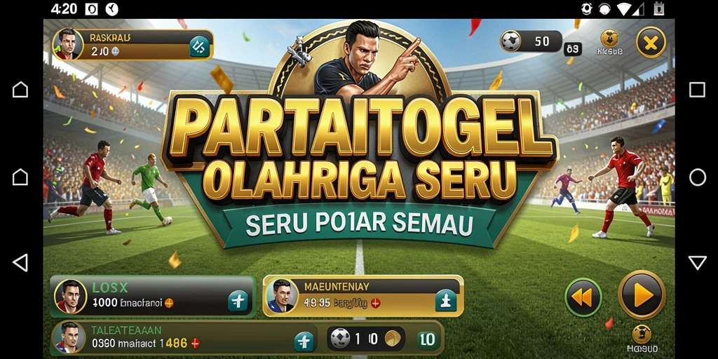 Tampilan gameplay utama PARTAITOGEL dengan aksi olahraga seru.