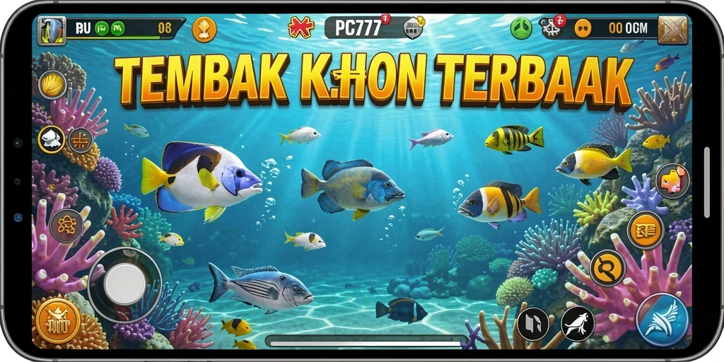 Tampilan gameplay seru dari permainan Tembak Ikan PC777.